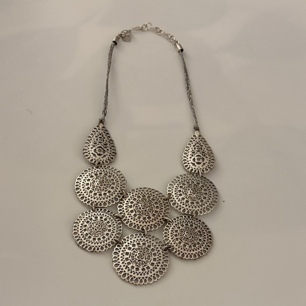 Elegant Silver Statement Necklace - Picture 5 of 6